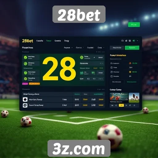 Análise da interface do usuário no site 28bet